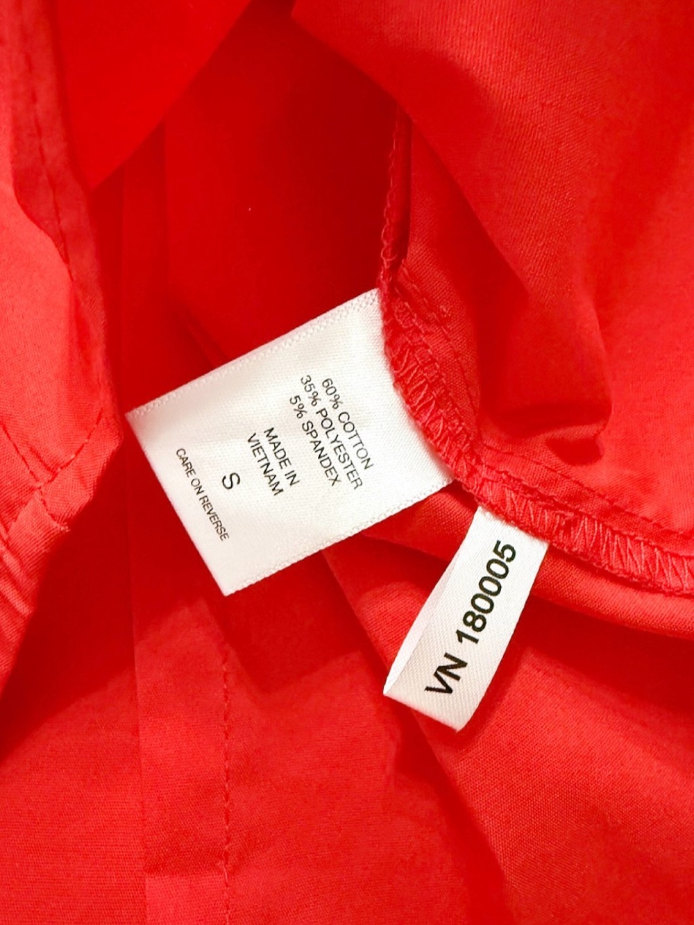 7th Avenue Design Studio Red Puff Sleeve Button Front Blouse Small NWT - Picture 8 of 9